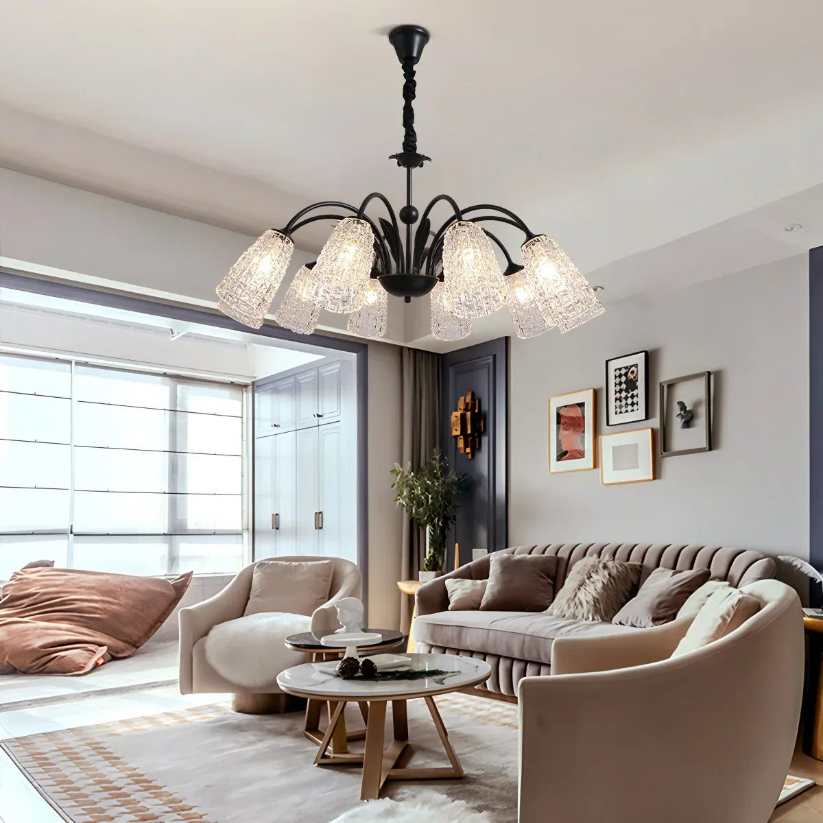 Feyran American Retro Iron Glass Chandelier