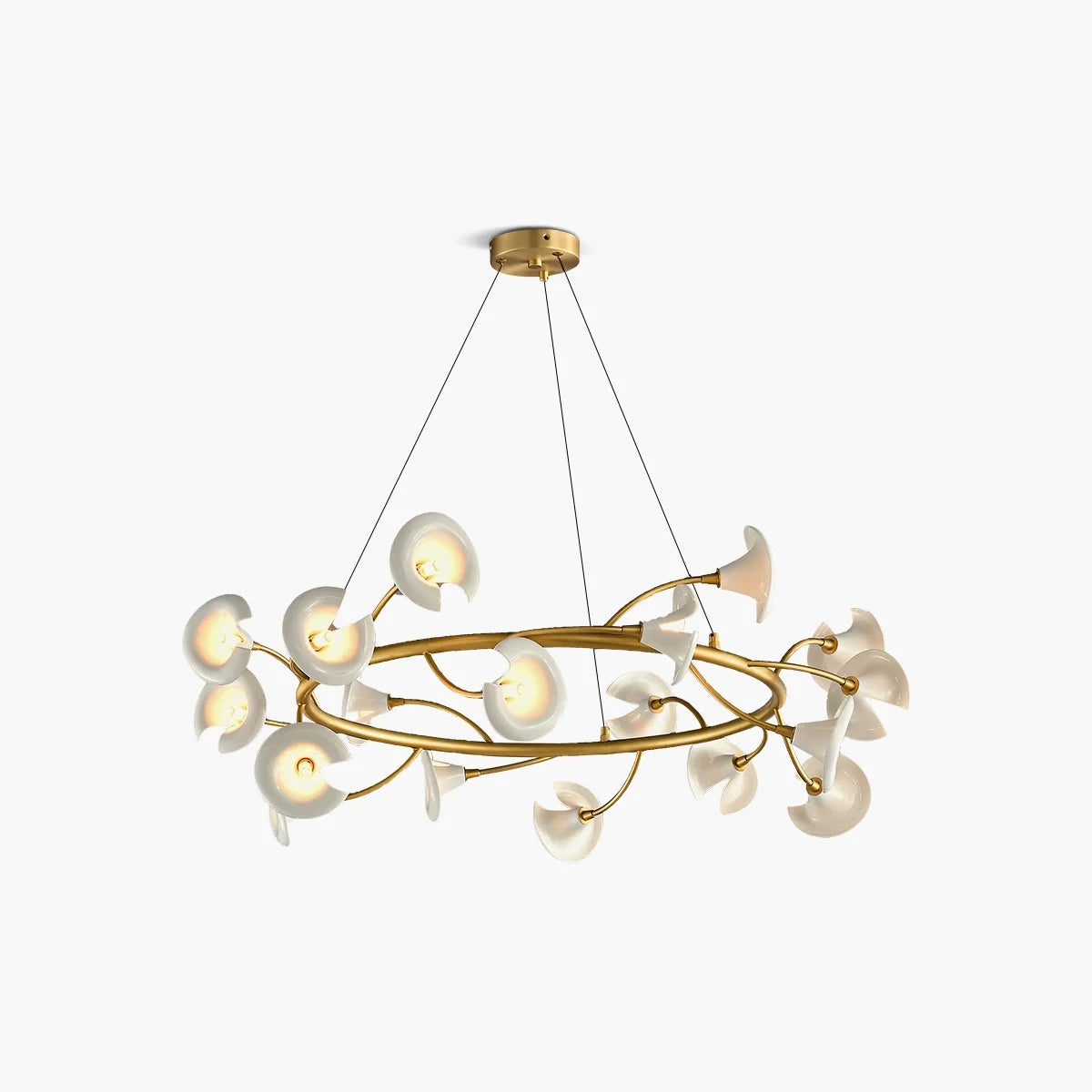 Feyran French Luxury Copper Ceramic Flower Chandelier