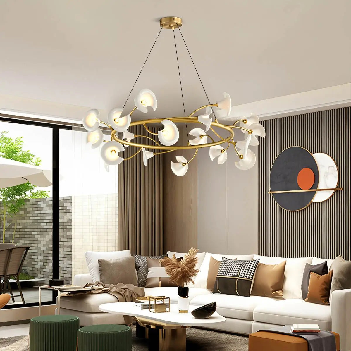 Feyran French Luxury Copper Ceramic Flower Chandelier