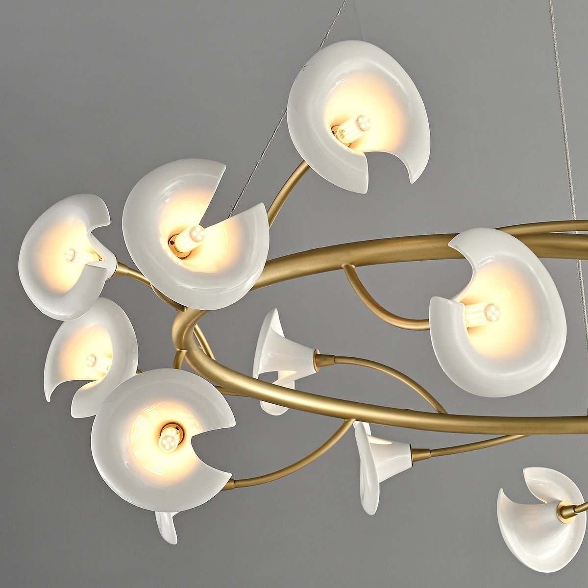 Feyran French Luxury Copper Ceramic Flower Chandelier