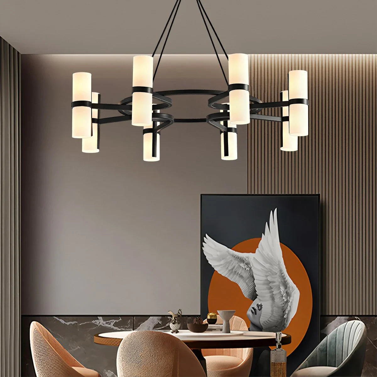Feyran Nordic Creative Multi-Headed Round Chandelier