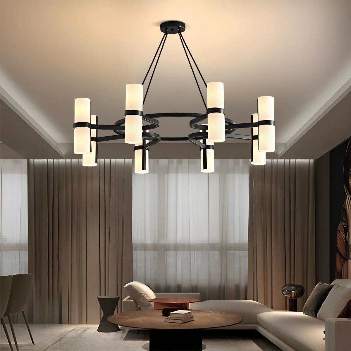 Feyran Nordic Creative Multi-Headed Round Chandelier