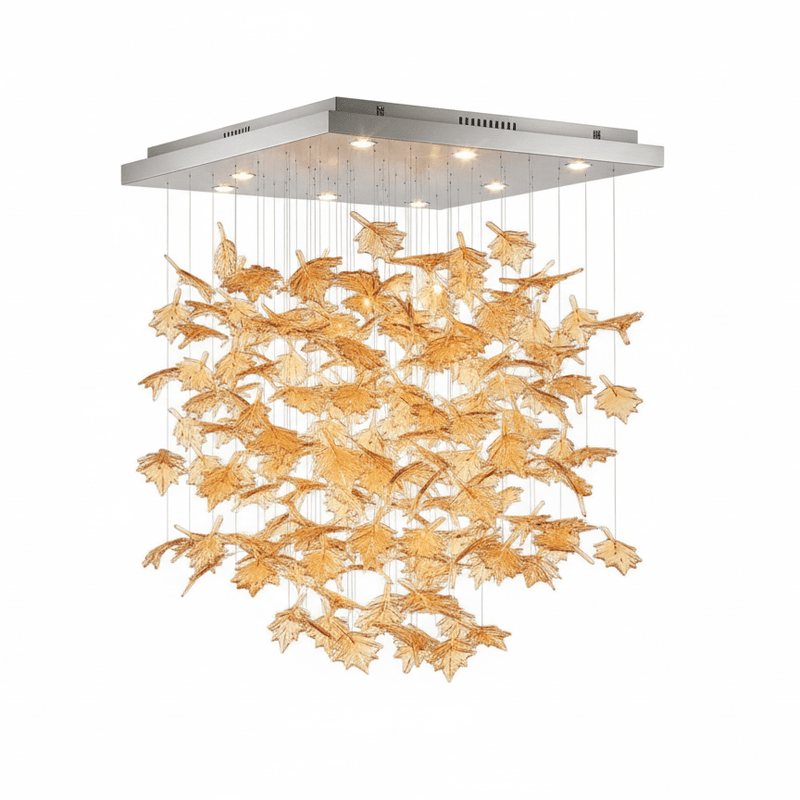 Multicolor Crystal Spiral Maple Leaf Chandelier