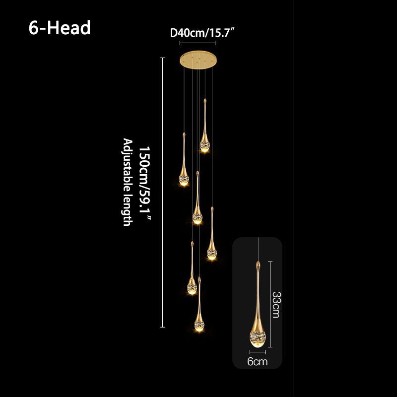 Feyran Luxury Water Drop Pendant Chandelier for Living Room