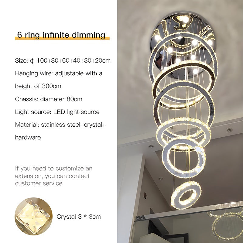 Feyran Luxurious Ring Layered Crystal Chandelier
