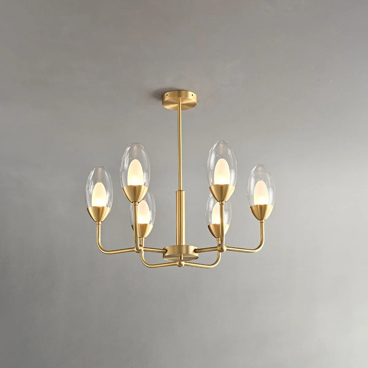 Feyran Luxury Copper & Transparent Glass Chandelier