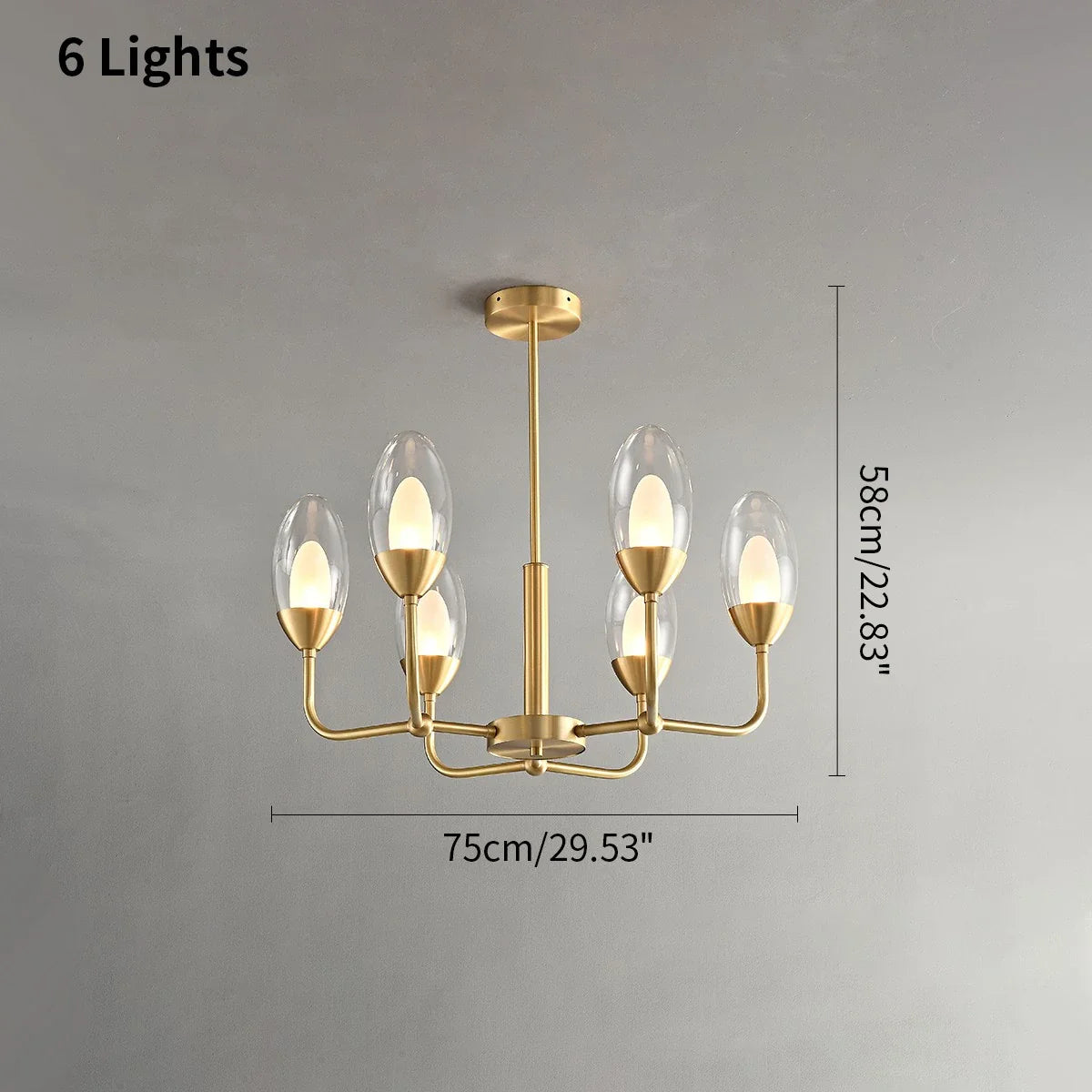 Feyran Luxury Copper & Transparent Glass Chandelier