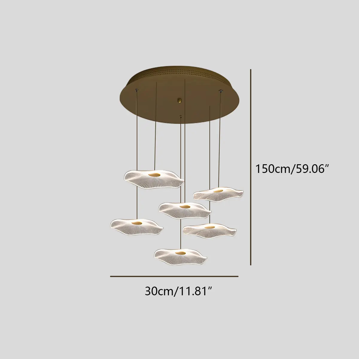Feyran Rotasu Lotus Leaf Staircase Chandelier