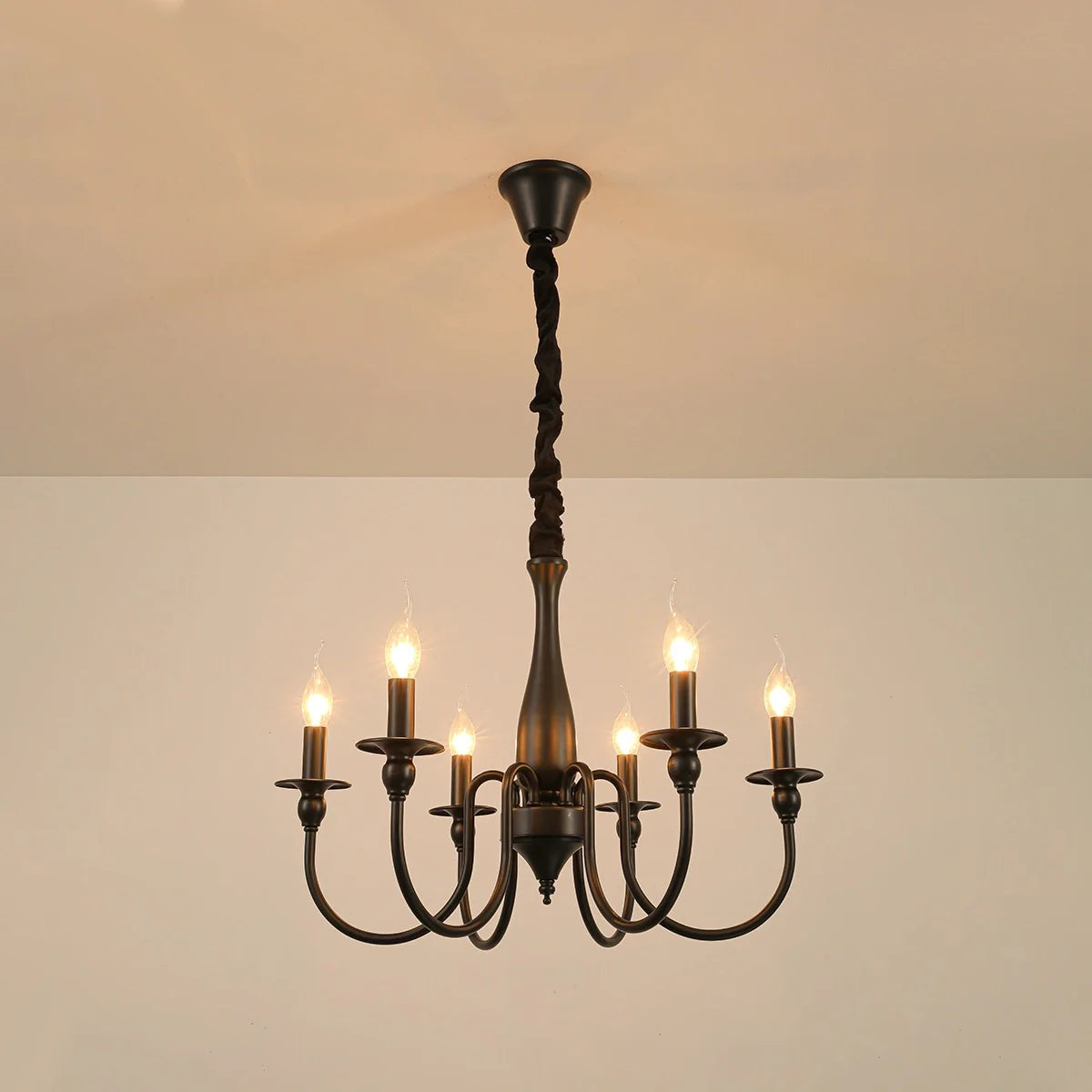 Feyran American Retro Black Candle Chandelier