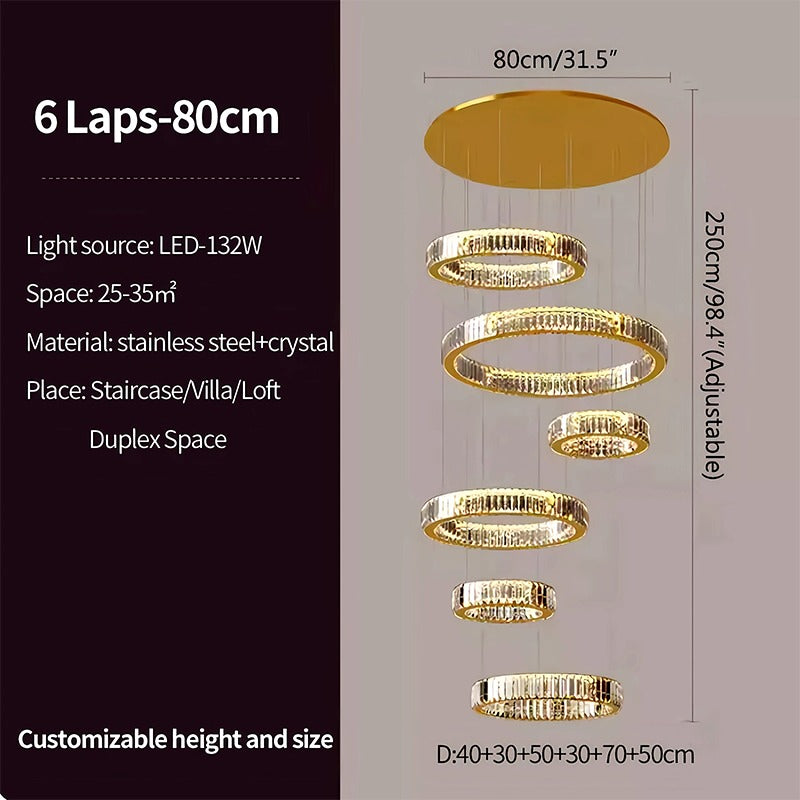 Feyran Nordic Circular Villa Crystal Chandelier