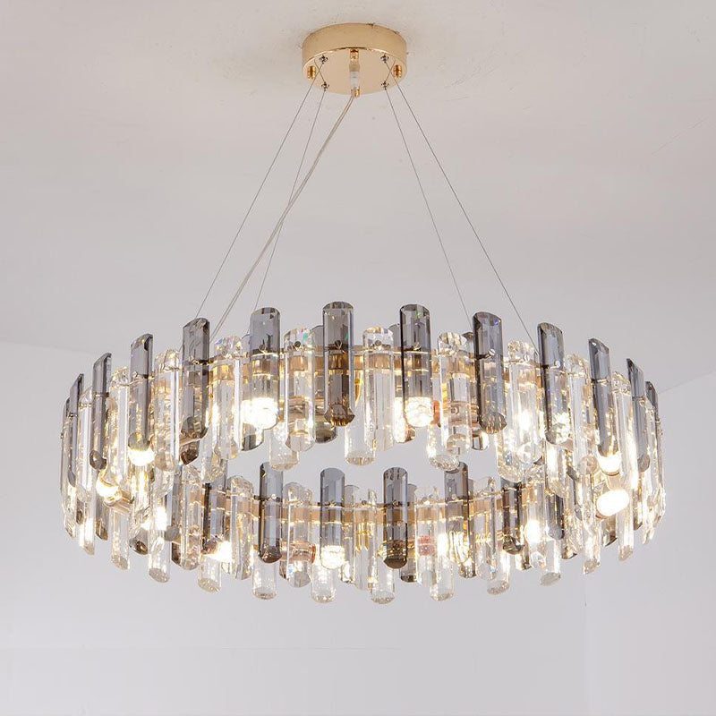 Round Glass Shade Gold Chandelier | Feyran