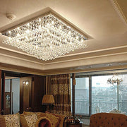 Square Raindrop Design Crystal Chandelier Living Room