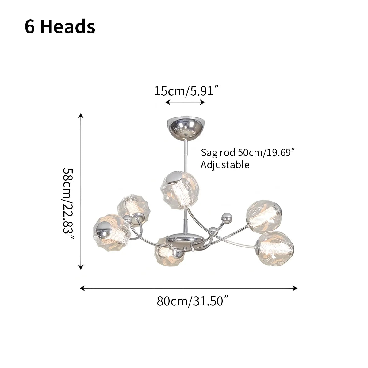 Feyran French Minimalist Glass Ball Chandelier