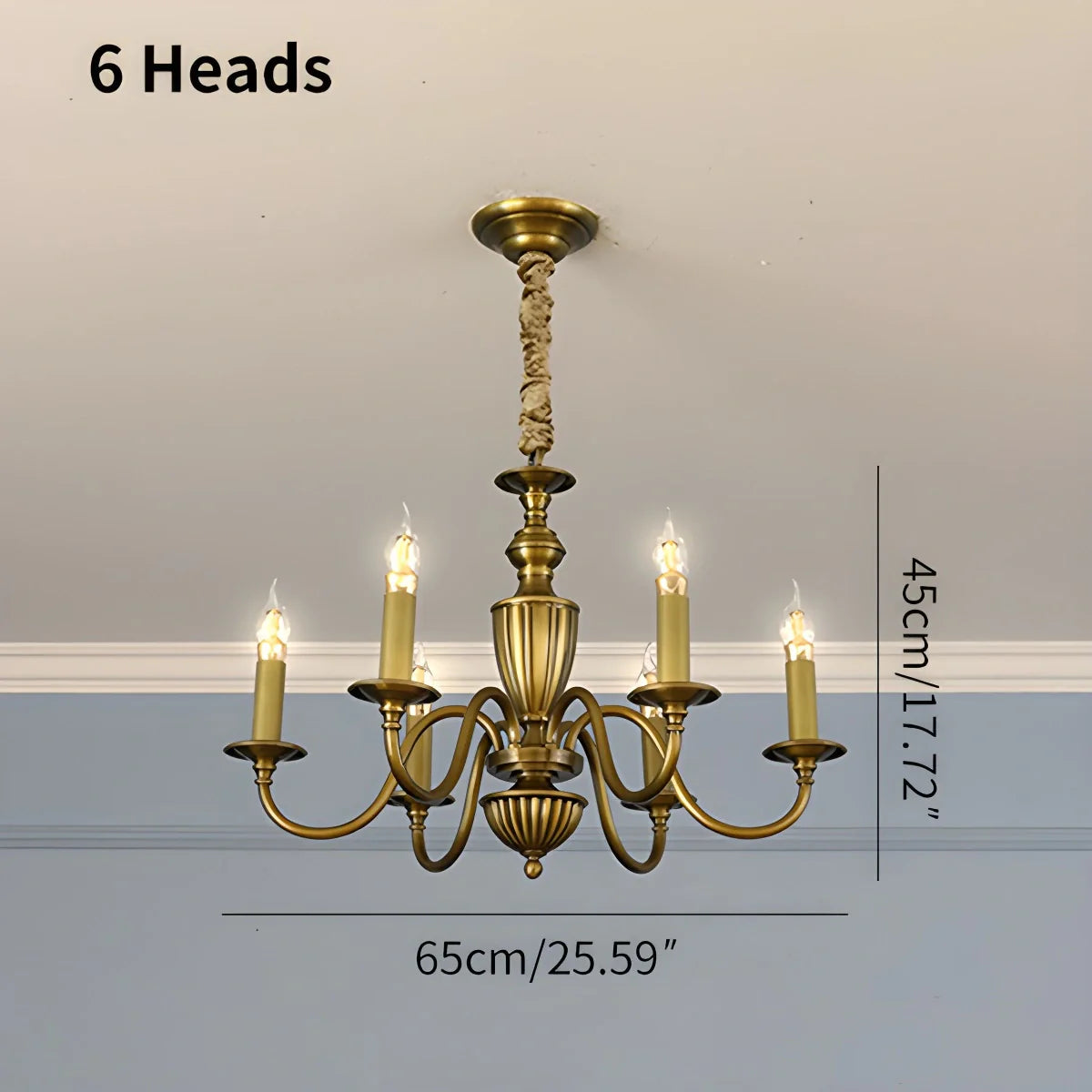 Feyran American Vintage Candle Copper Chandelier