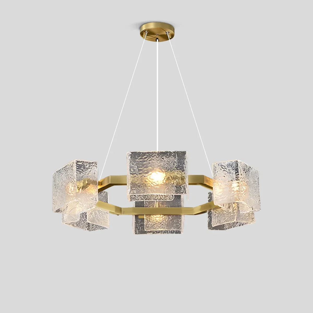Feyran Textured Glass Round Chandelier