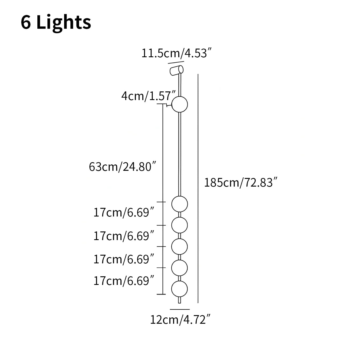 Feyran Vertical Balls Wall Lamp for Corridor