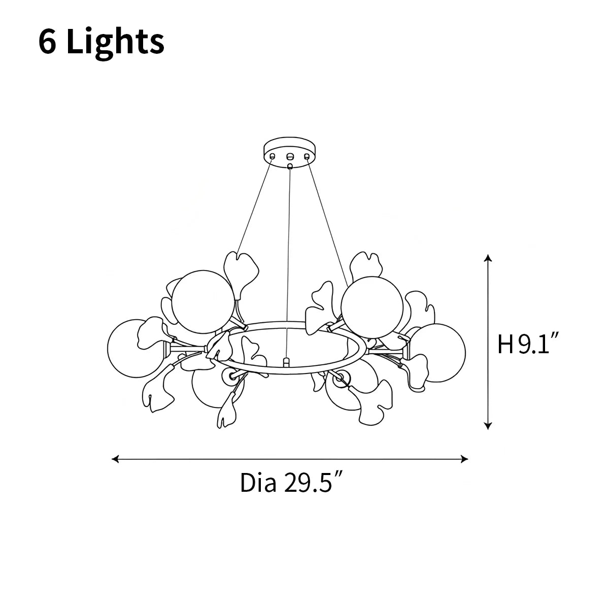 Feyran Evander Ginkgo Chandelier for Dining Area