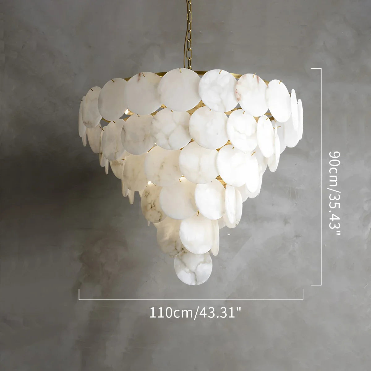 Feyran Modern Round Shell Spanish Alabaster Chandelier