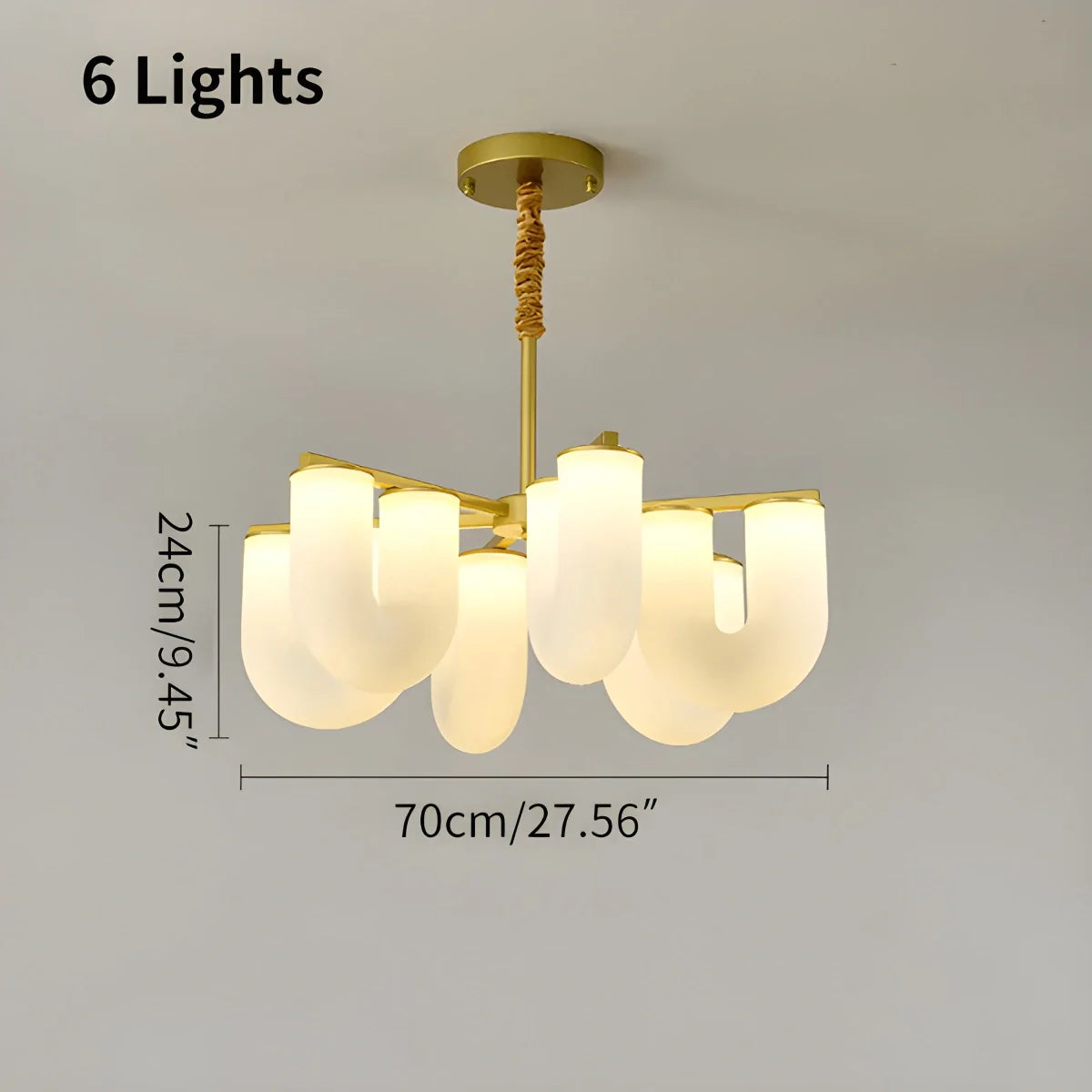 Feyran U-Shaped Milk Glass Chandelier