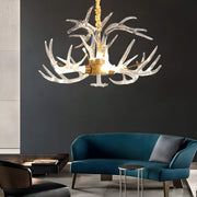 7-Light Resin Deer Horn Antler Ceiling-livingroom-3 | Feyran