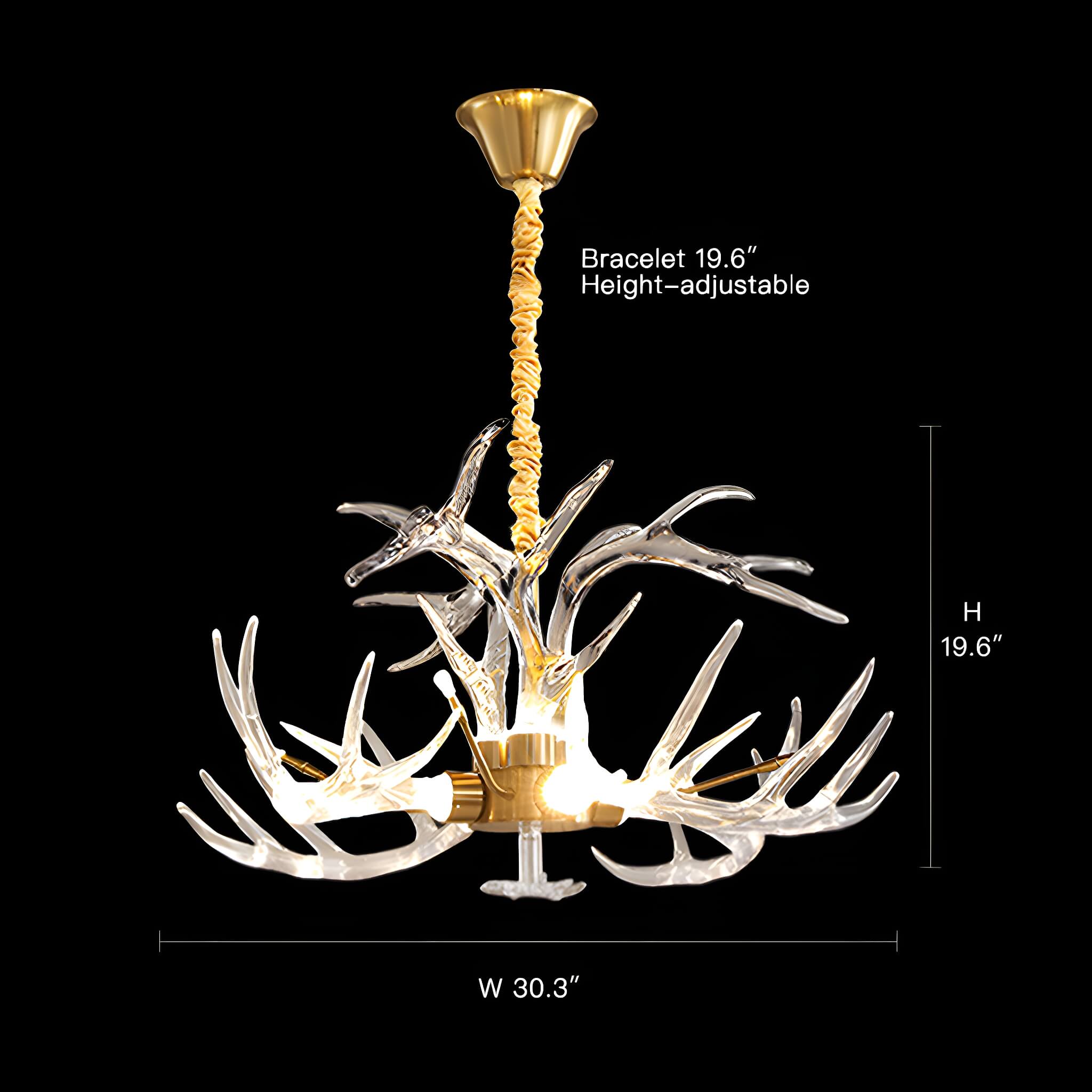 7-Light Resin Deer Horn Antler Ceiling-size | Feyran