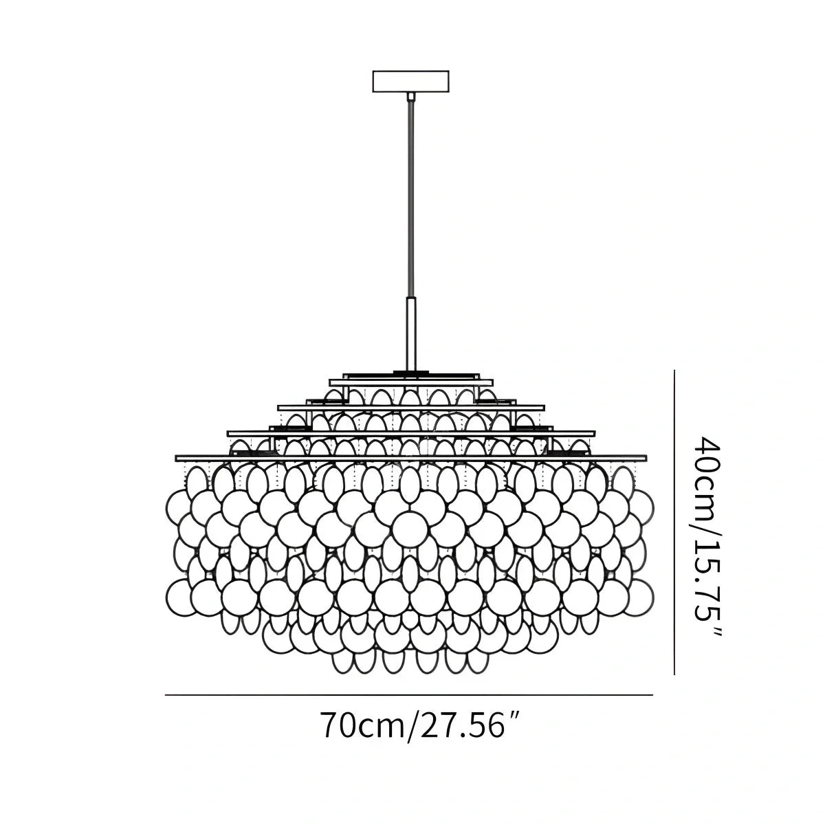Feyran Round Shell Chandelier for Bedroom Living Room