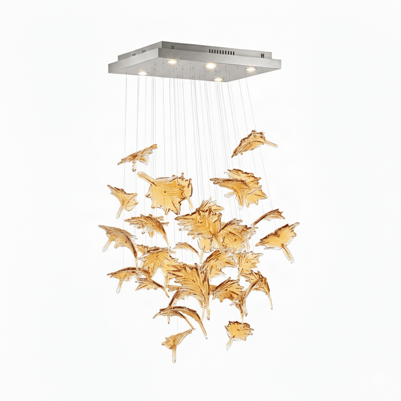 Multicolor Crystal Spiral Maple Leaf Chandelier