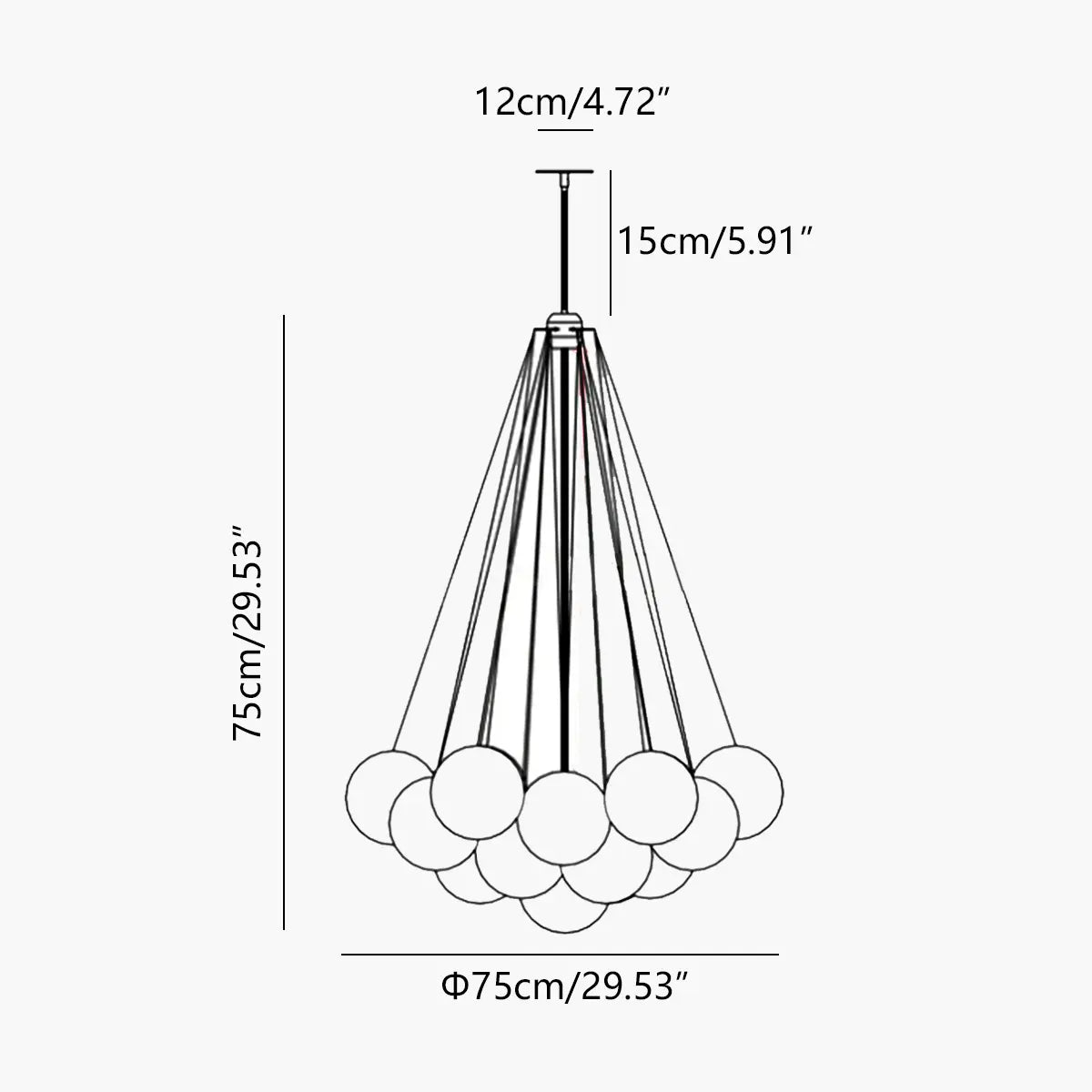Feyran Modern Bubble Glass Chandelier for Living Room