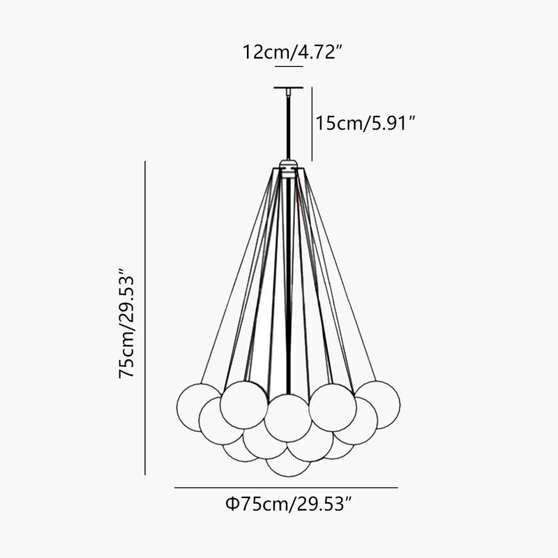 Feyran Modern Bubble Glass Chandelier for Living Room