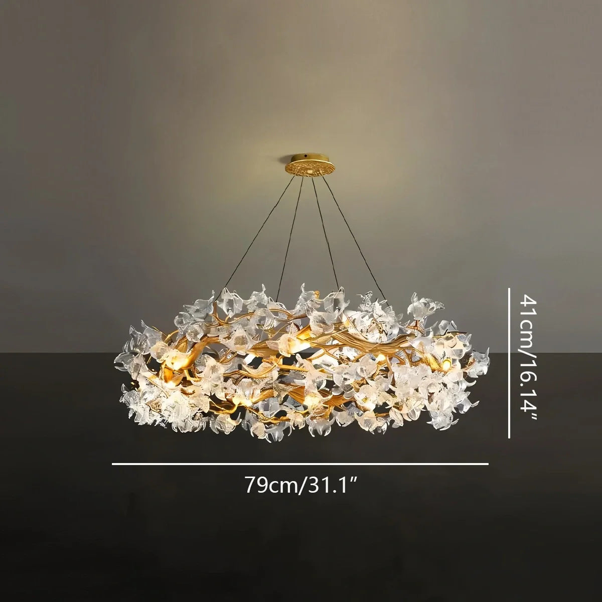 Feyran Petala Crystal Round Chandelier for Living Room