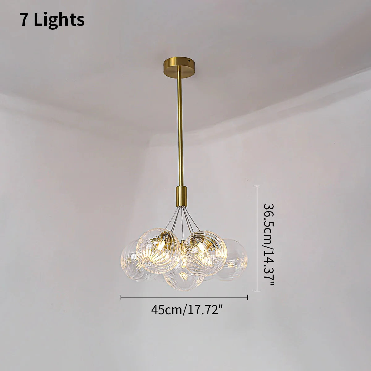 Feyran Luxury All Copper Glass Bubble Ball Chandelier