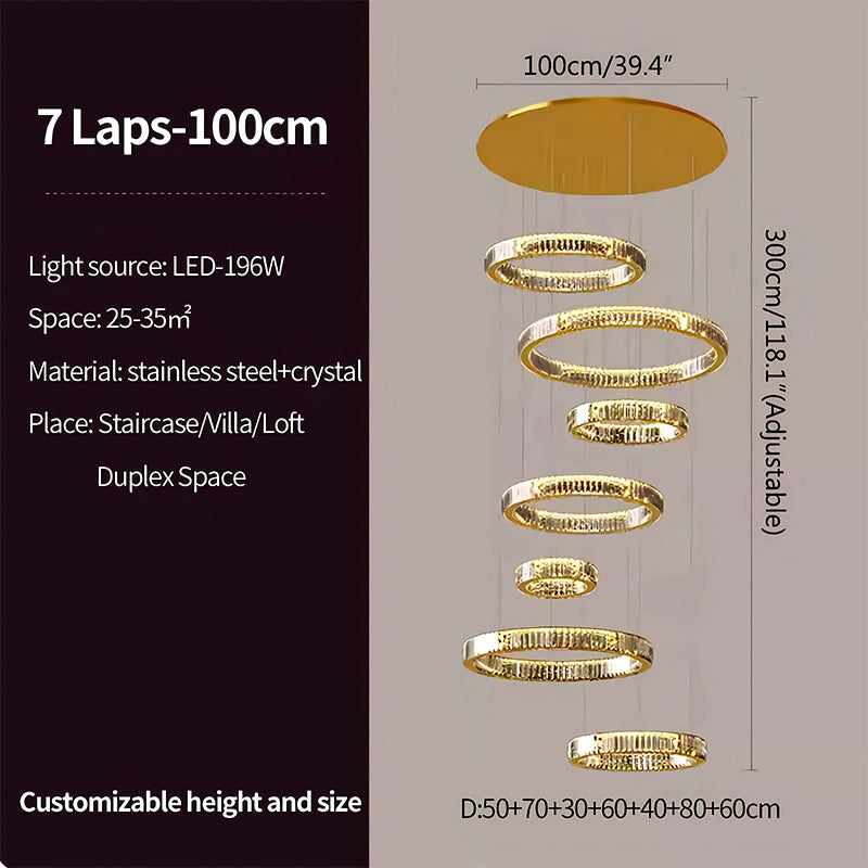 Feyran Nordic Circular Villa Crystal Chandelier