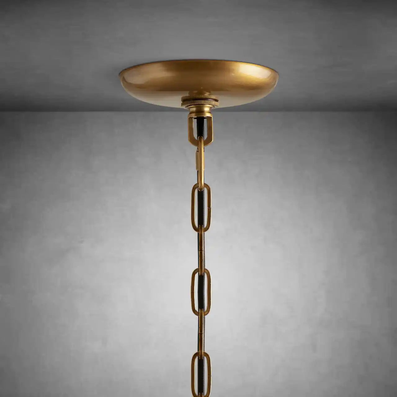 Ghiaccio Round Glass Chandelier-Chandelier-Feyran-Antique Brass-Clear-24"-Feyran
