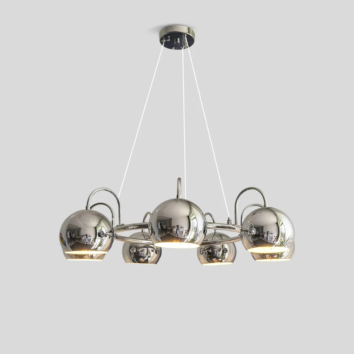 Feyran Bauhaus Style Antique Chrome Chandelier