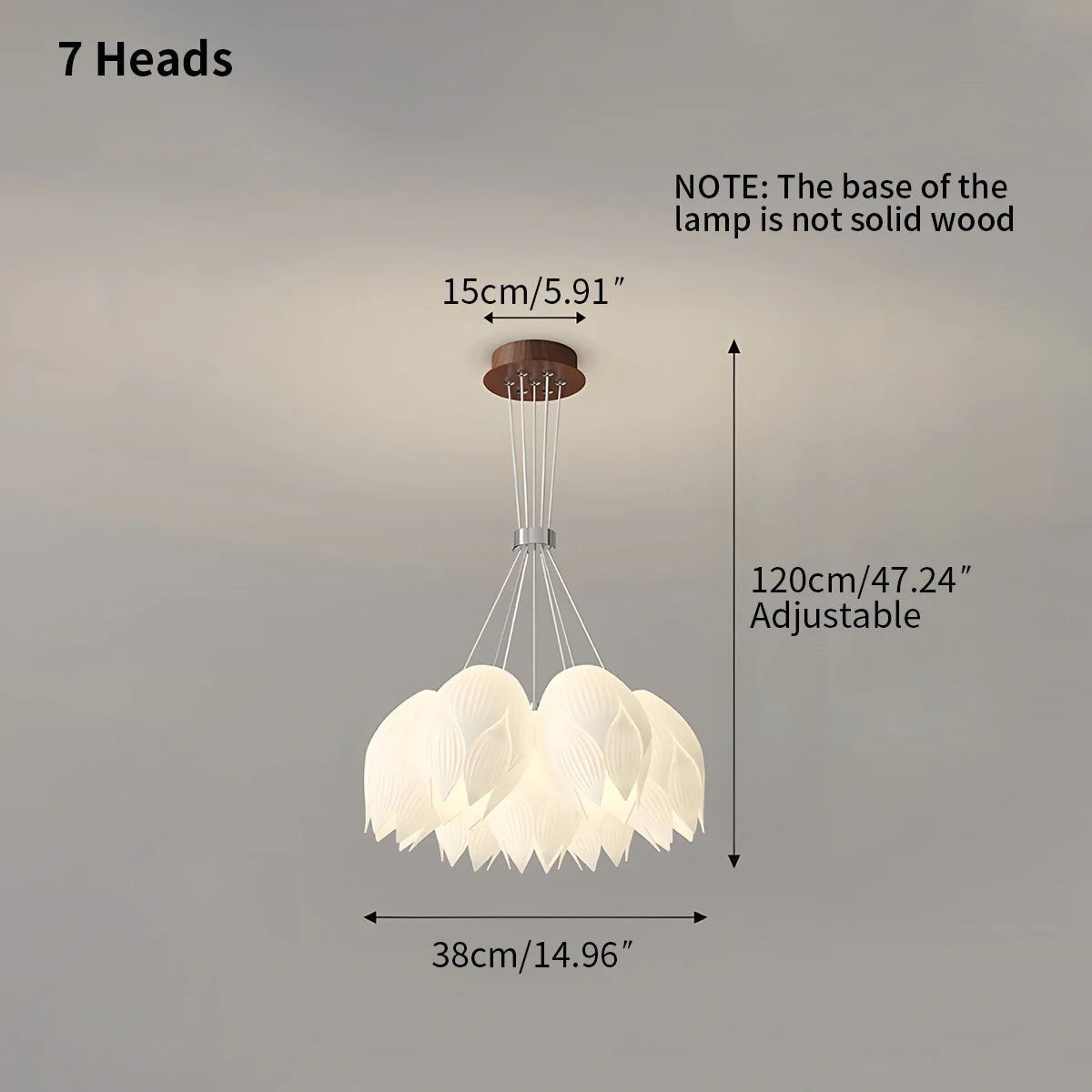 Feyran Cream Tulip Long Pendant Chandelier for Staircase