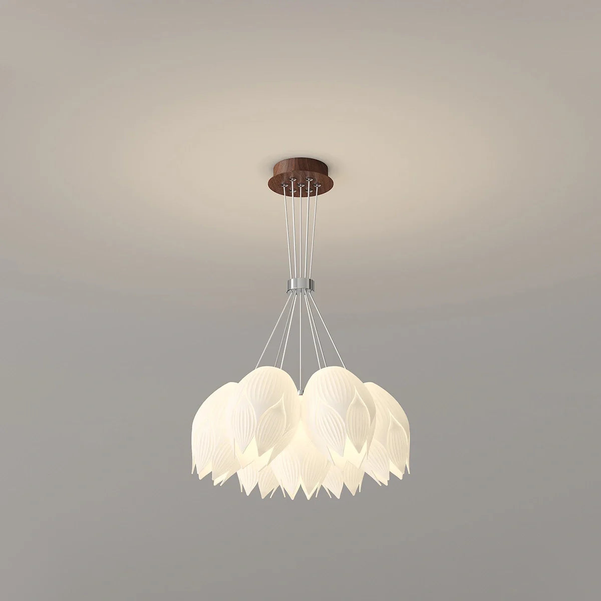Feyran Cream Tulip Long Pendant Chandelier for Staircase