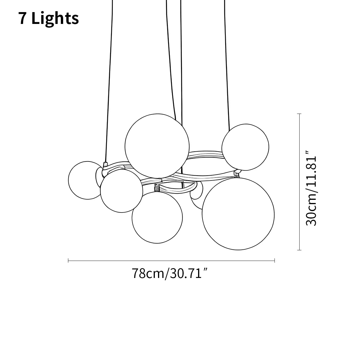 Feyran Luxurious Single-Tone Glass Spheres Chandelier
