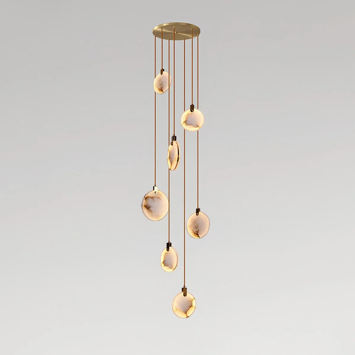 Feyran Moonshade Natural Alabaster Pendant Chandelier