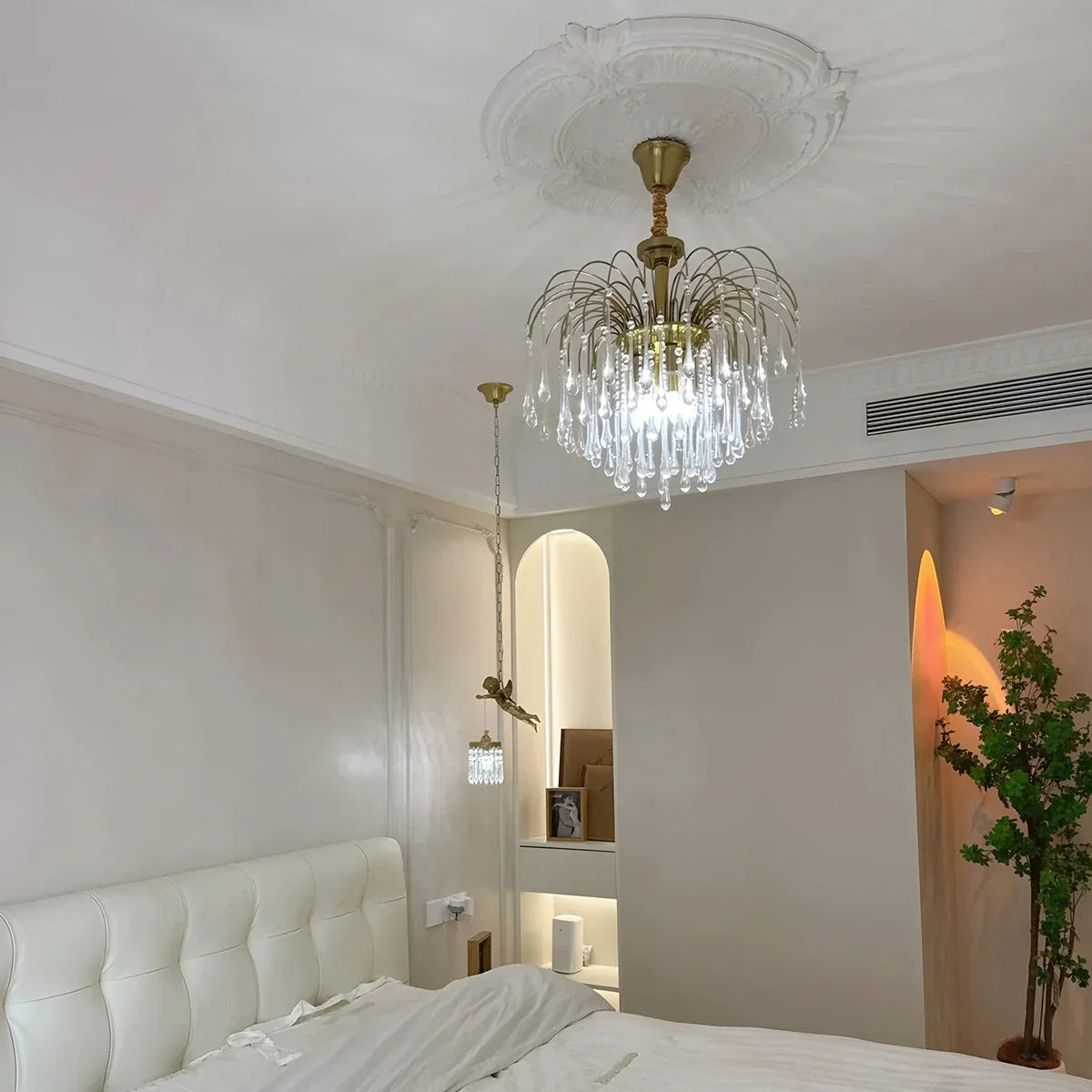 Feyran French Retro Water Drop Glass Chandelier