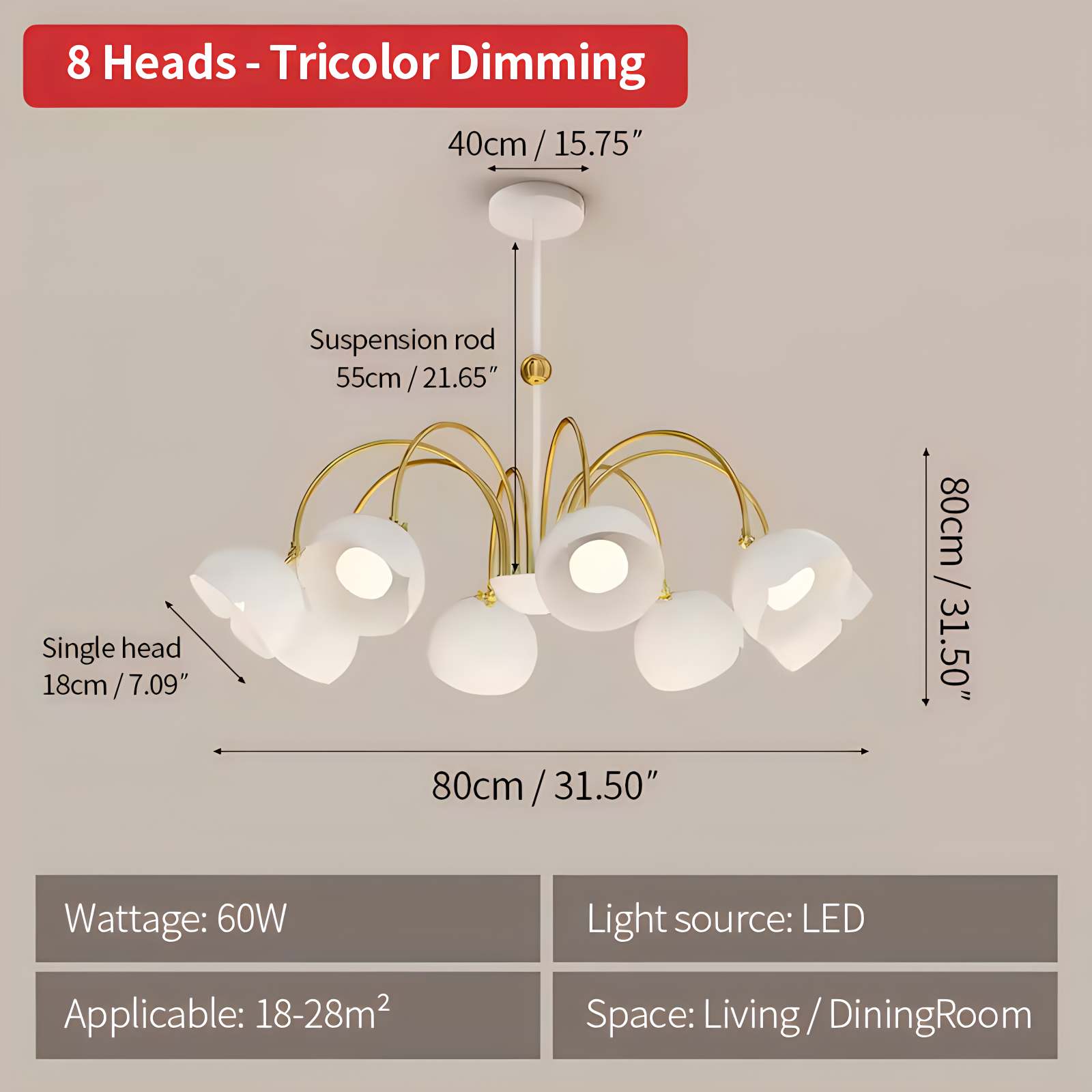 Feyran French Flower Shaped Chandelier
