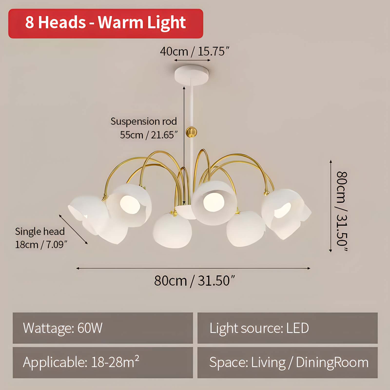 Feyran French Flower Shaped Chandelier