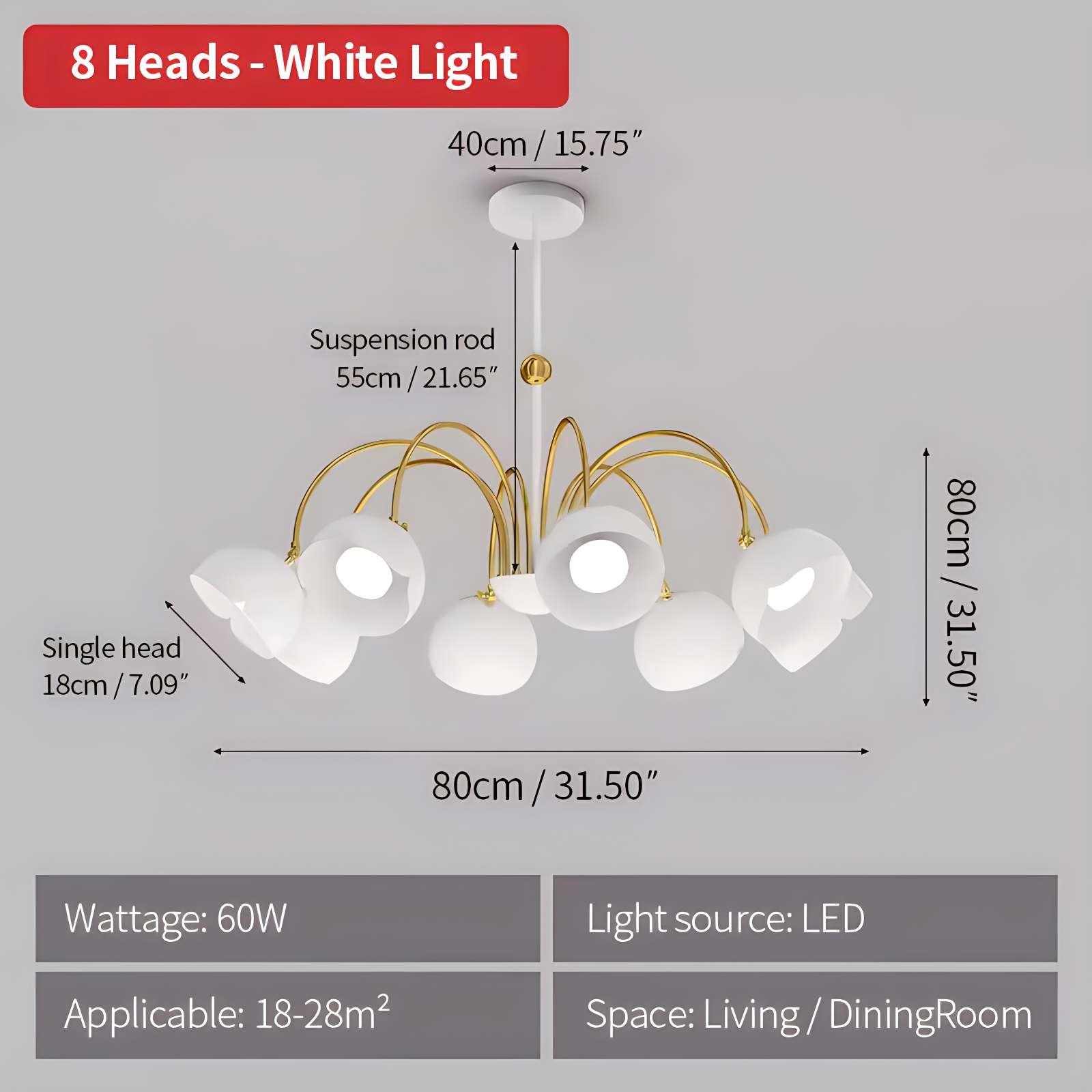 Feyran French Flower Shaped Chandelier