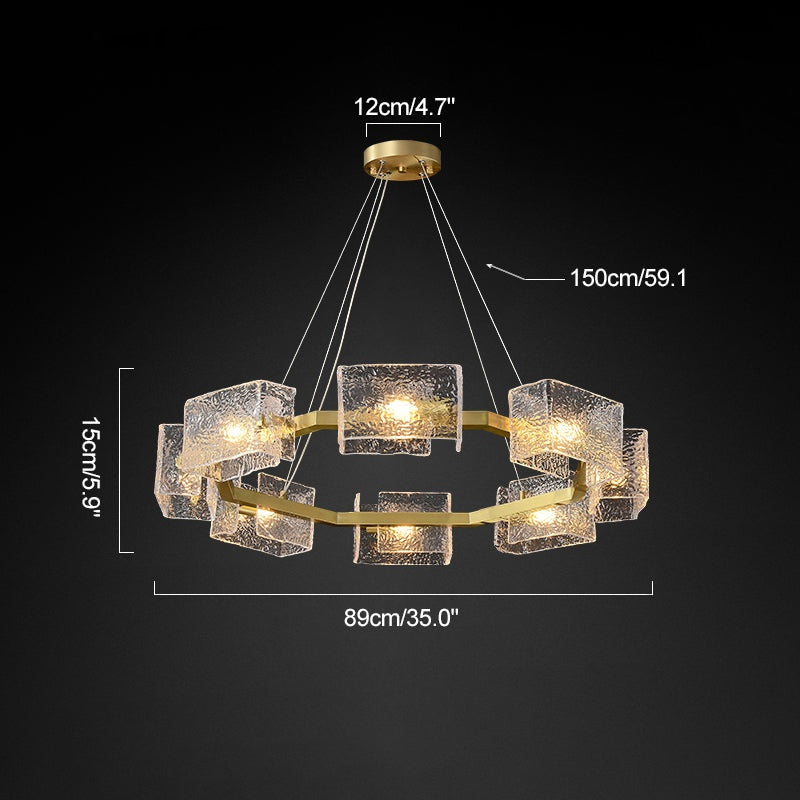 Feyran Textured Glass Round Chandelier