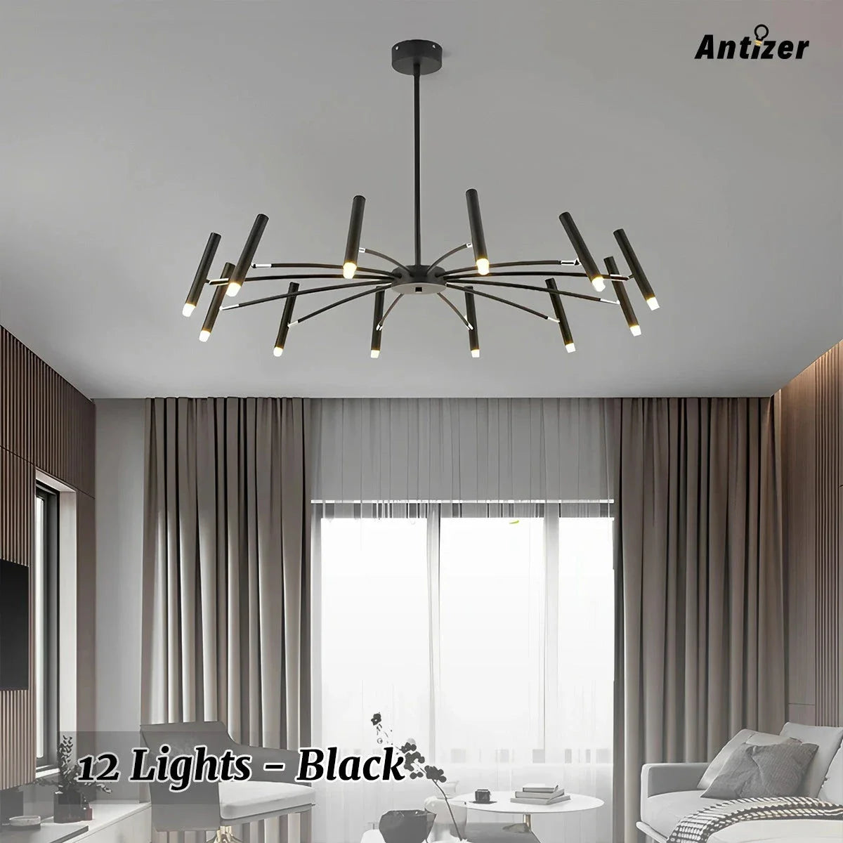 Feyran Modern Adjustable Candelabra Chandelier for Living Room