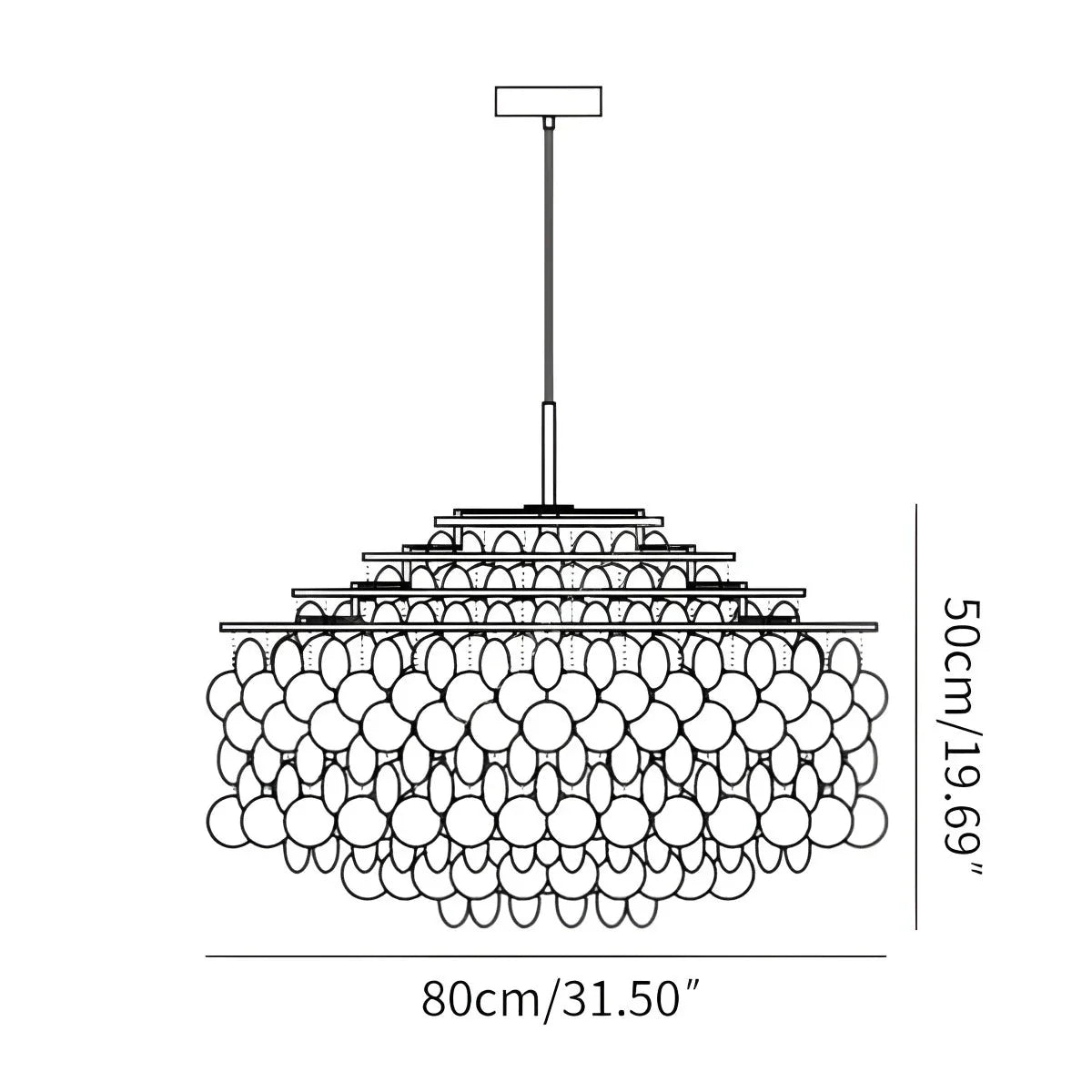 Feyran Round Shell Chandelier for Bedroom Living Room