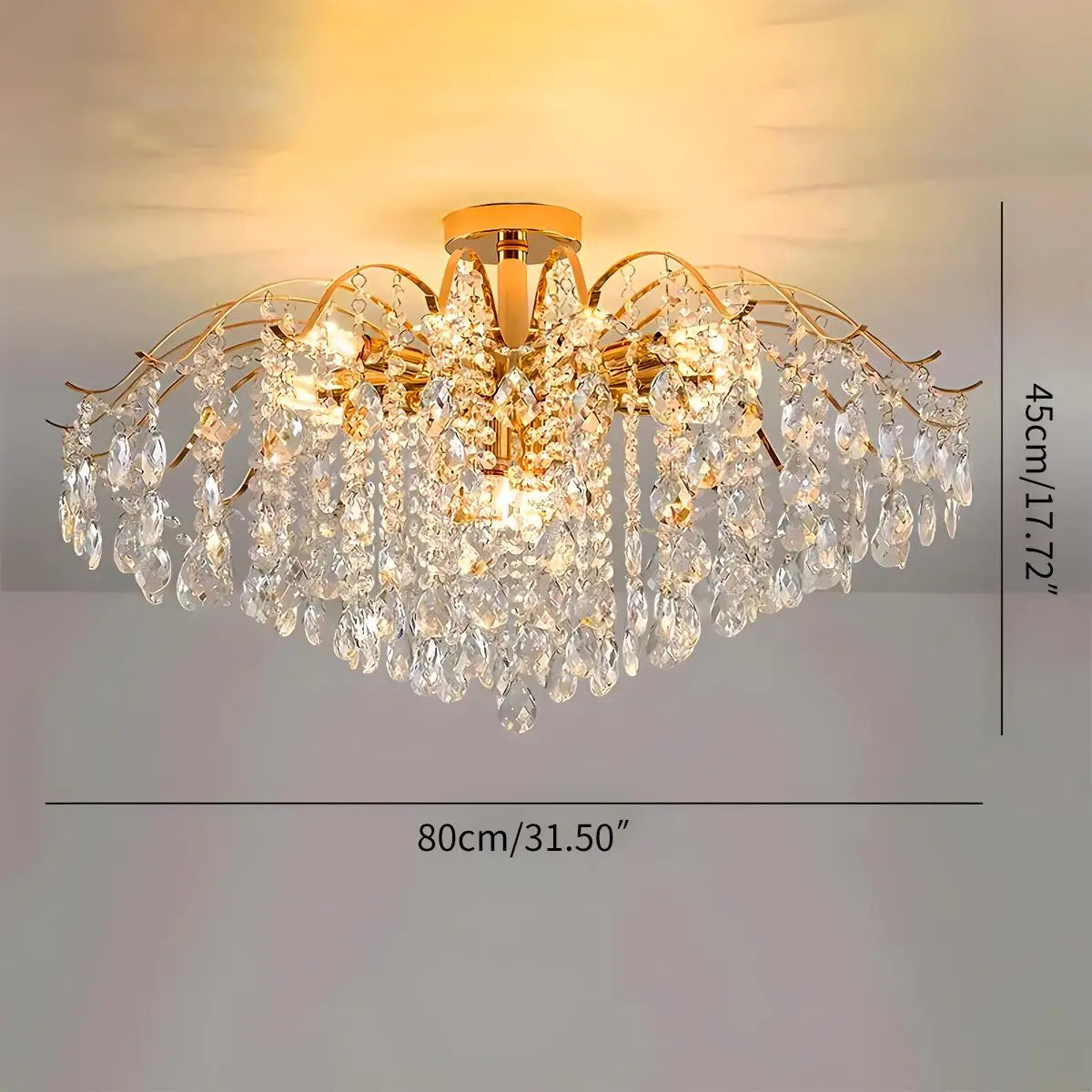 Feyran French Vintage Crystal Ceiling Chandelier