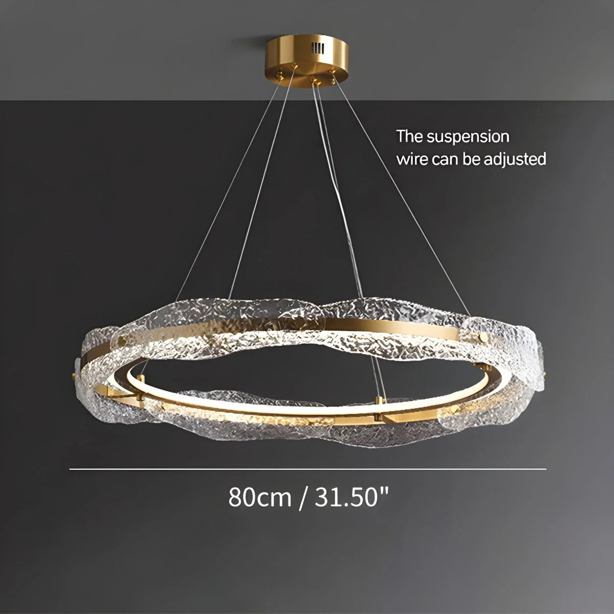 Feyran Water Pattern Glass Chandelier for Living Room
