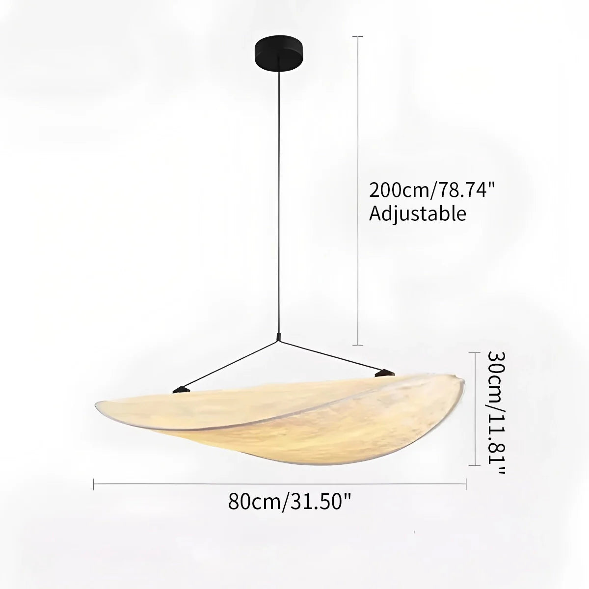 Feyran Zen Art Cloud Shape Silk Pendant Light for Living Room