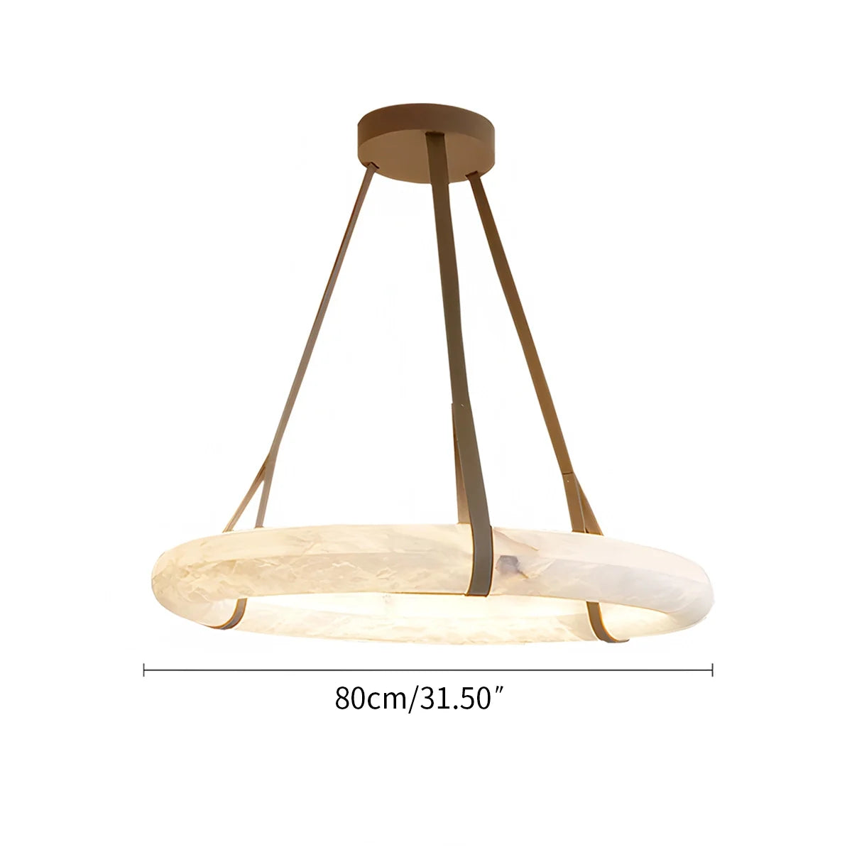 Feyran Simple Ring Spanish Alabaster Pendant Light for Living Room