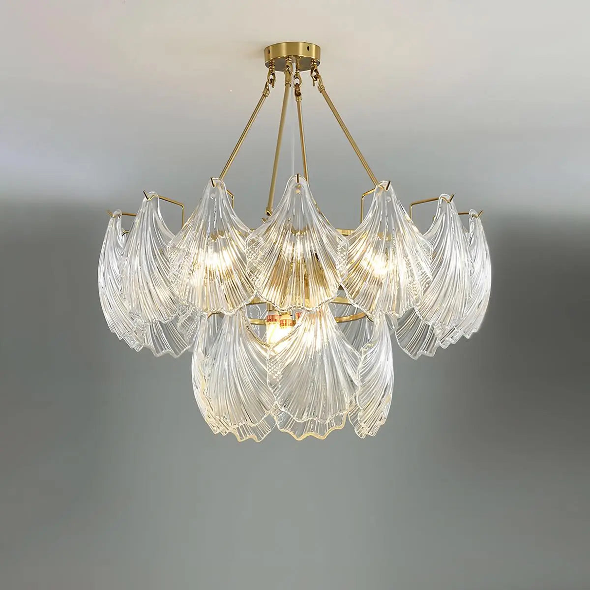 Feyran Vintage Rowan Glass Shell Chandelier